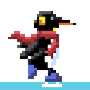 Tux, a pixel-art character for Cold fronts